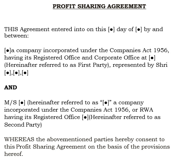 free profit sharing agreement template 1