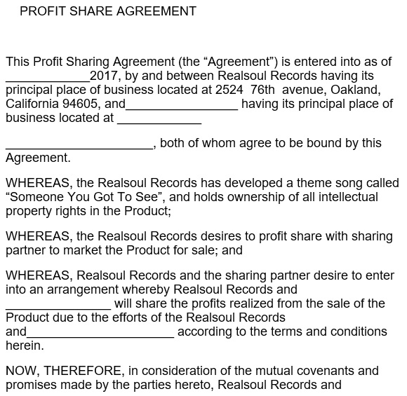 free profit sharing agreement template 10