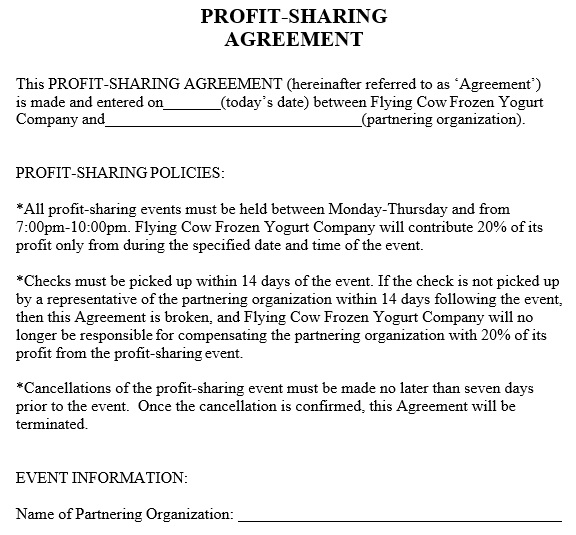 free profit sharing agreement template 7