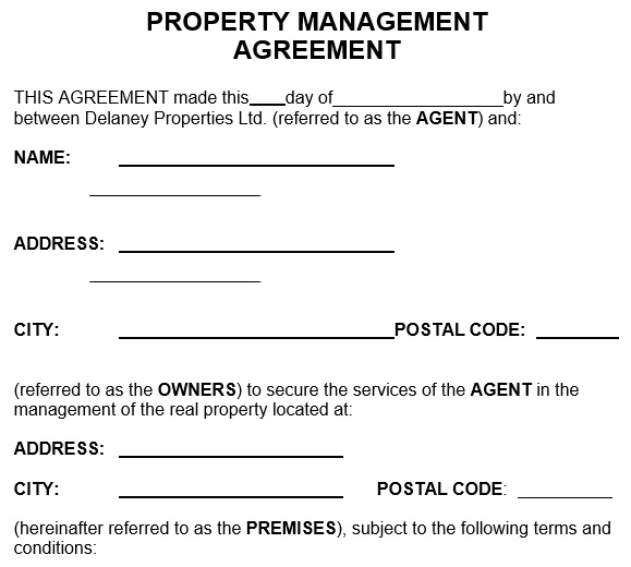 free property management agreement template 11