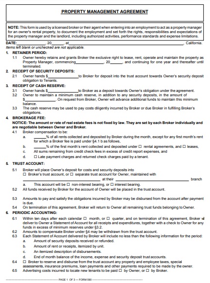free property management agreement template 13
