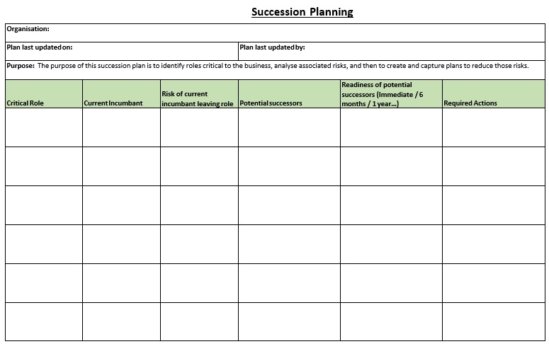 free succession planning template 13
