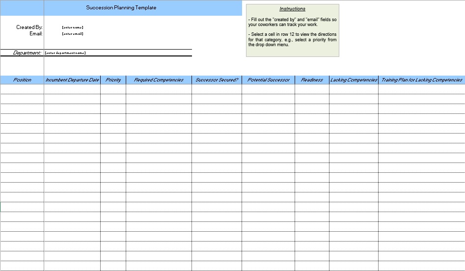 free succession planning template 7
