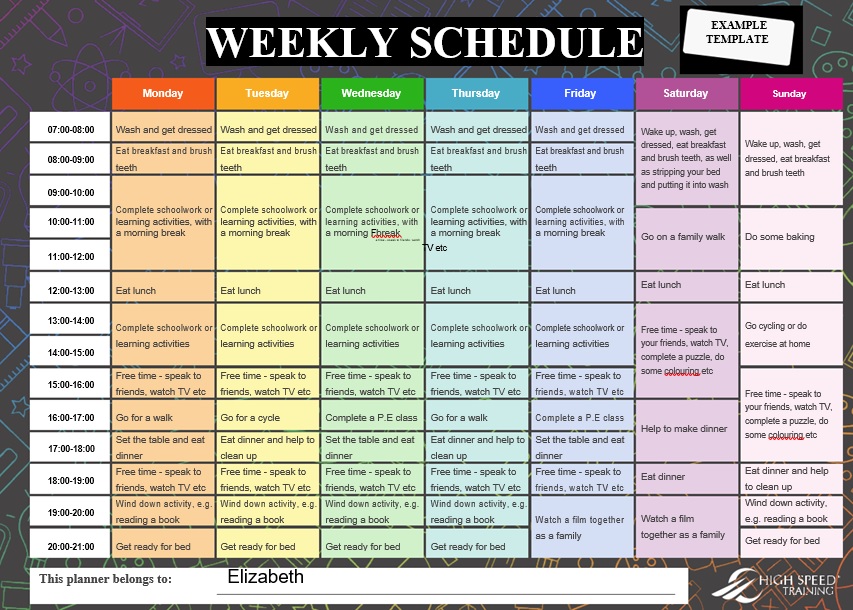 free weekly schedule template 6