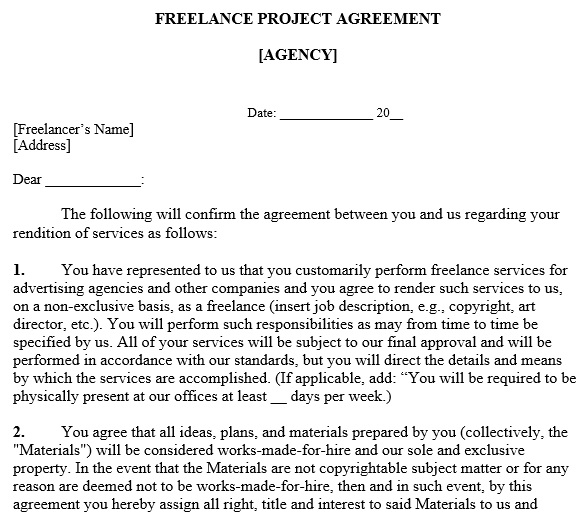 freelance project contract template