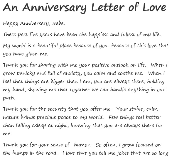happy anniversary letter for husband