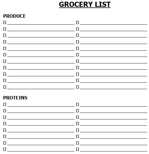 printable master grocery list template 1