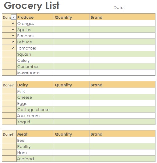 printable master grocery list template 13