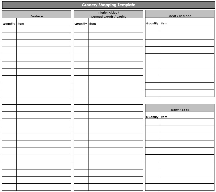 printable master grocery list template 17