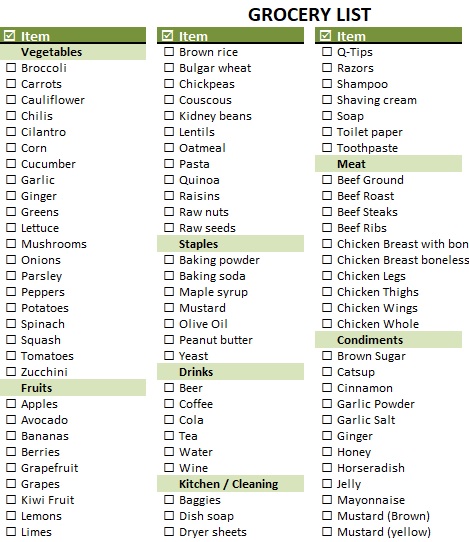 printable master grocery list template 4