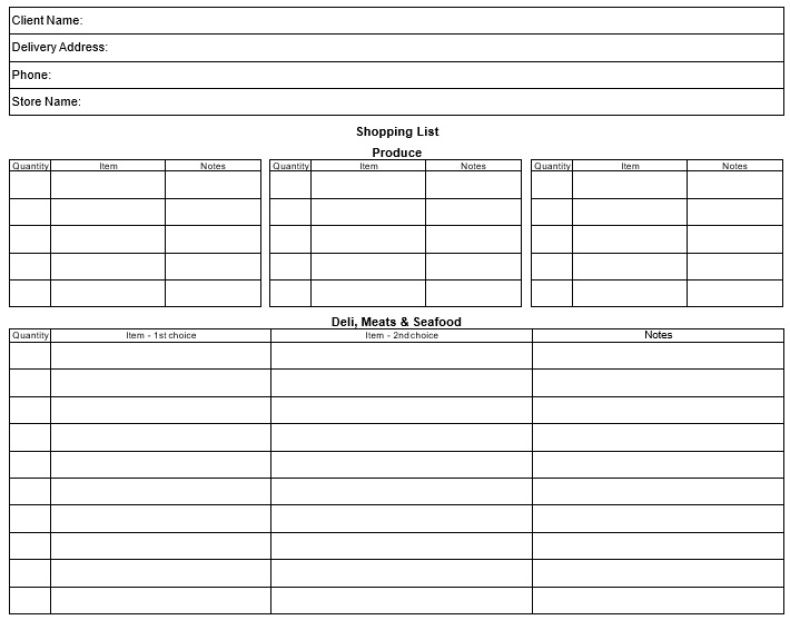 printable master grocery list template 8