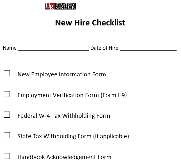 printable new hire checklist template 12