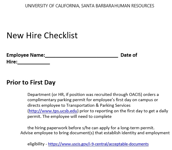 printable new hire checklist template 15