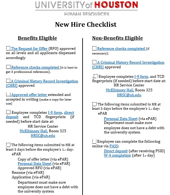 printable new hire checklist template 9