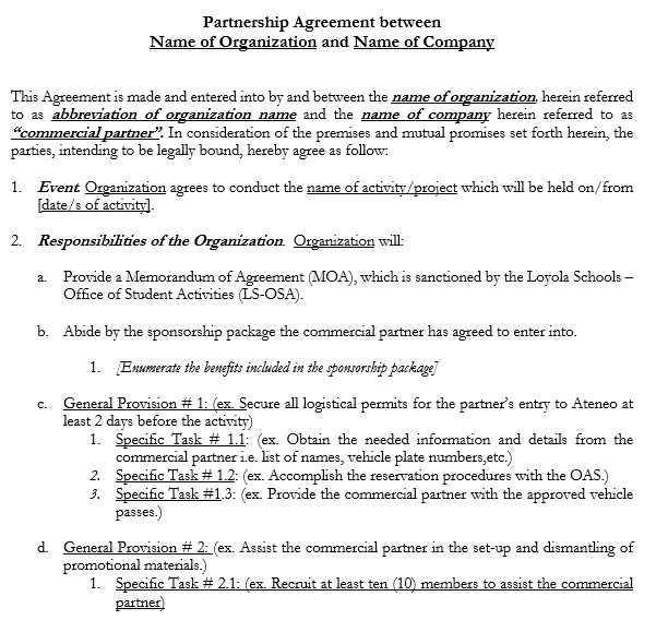printable partnership agreement template 10