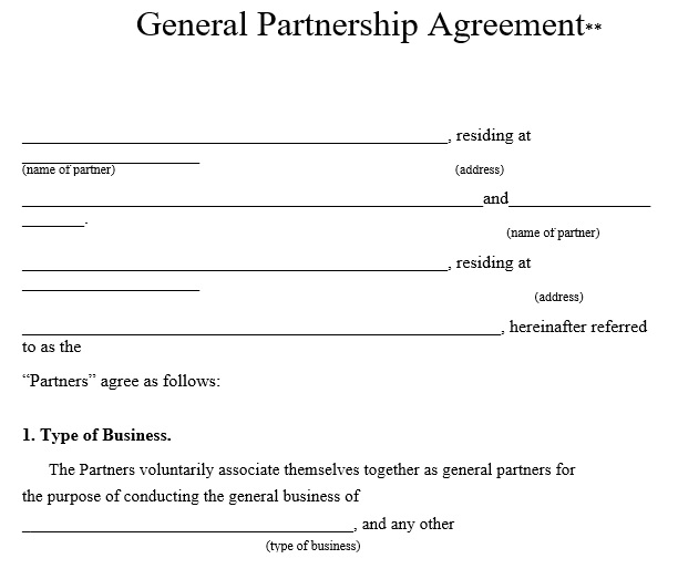 printable partnership agreement template 8