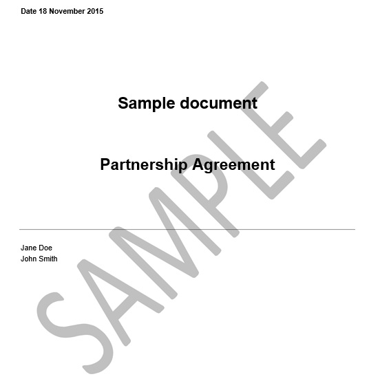 printable partnership agreement template