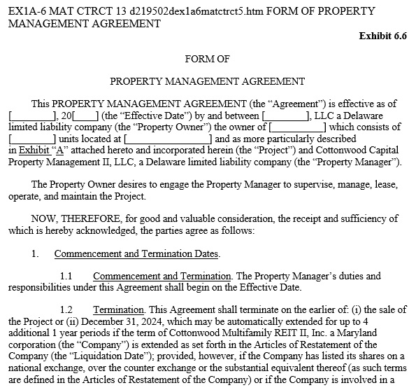 printable property management agreement template