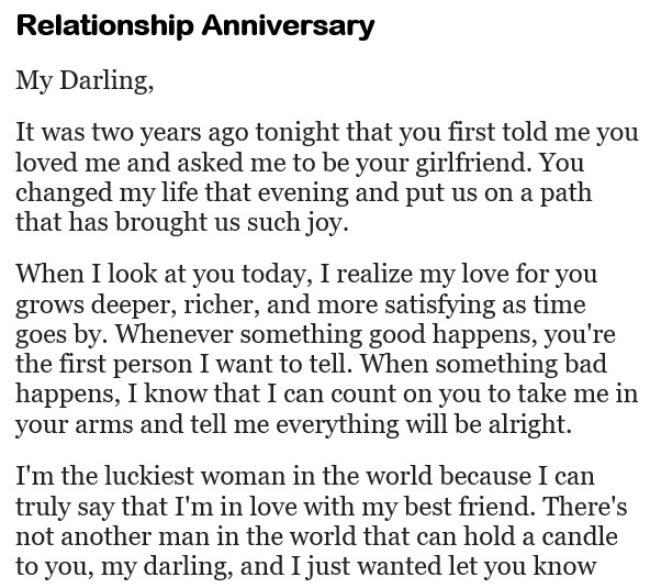 relationship anniversary letter for him