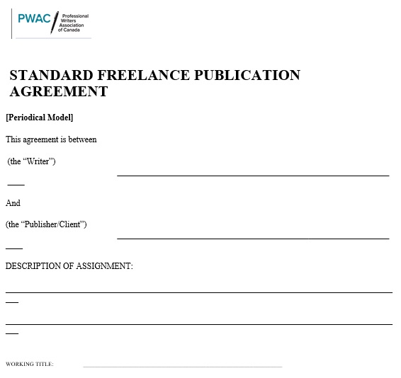 standard freelance publication agreement template