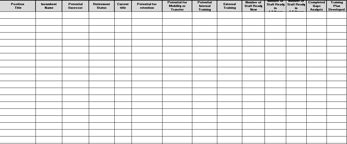 succession planning organizational chart