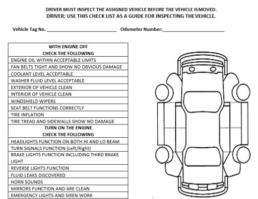 vehicle inspection form