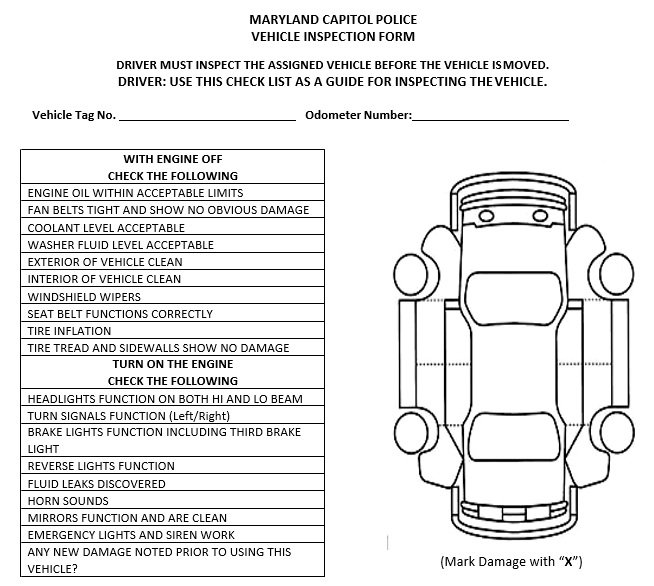 vehicle inspection form