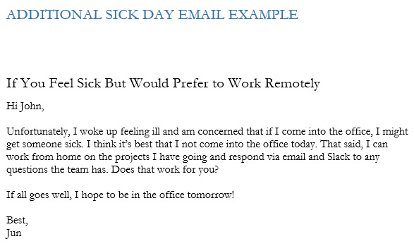 additional sick day email example