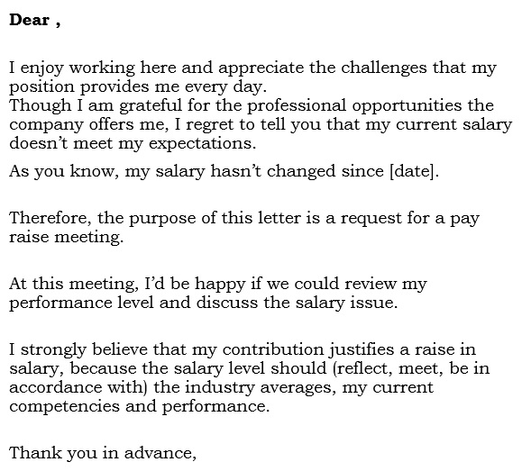 best salary increase letter