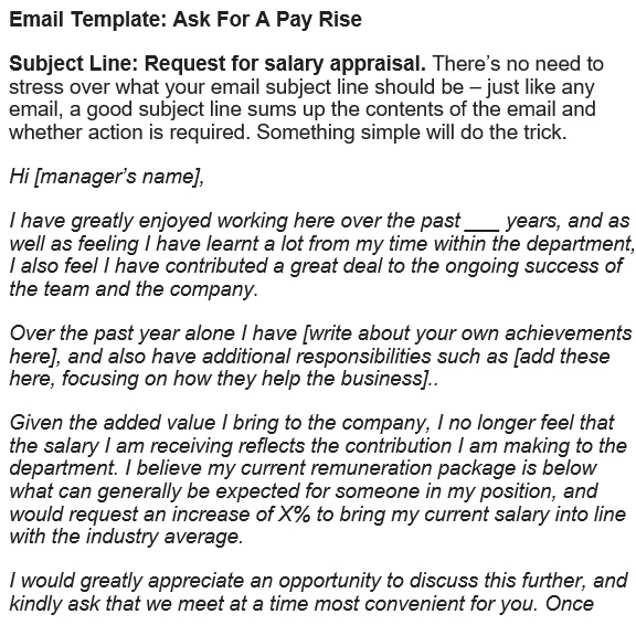 email template asking for a pay rise