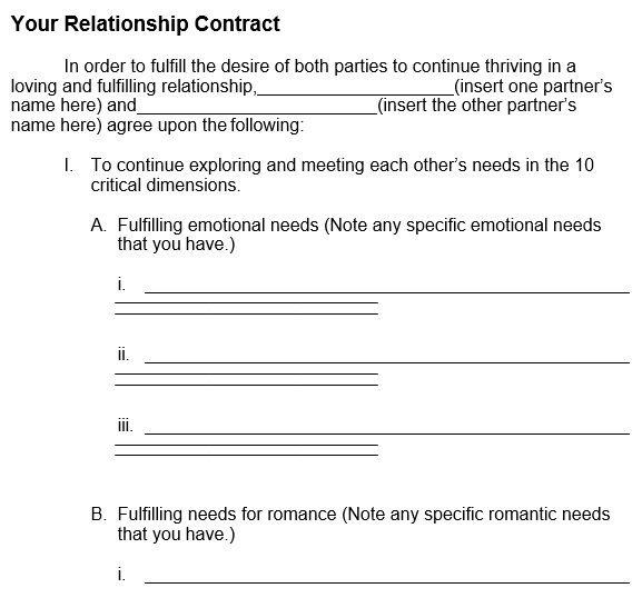 fillable relationship contract template