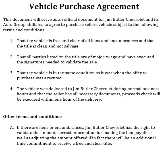 free car sale contract template word