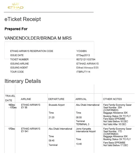 & Plane Ticket [MS Word] - Collections