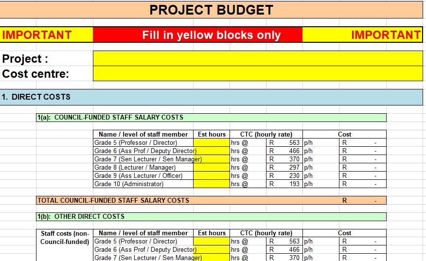 free project budget template 1