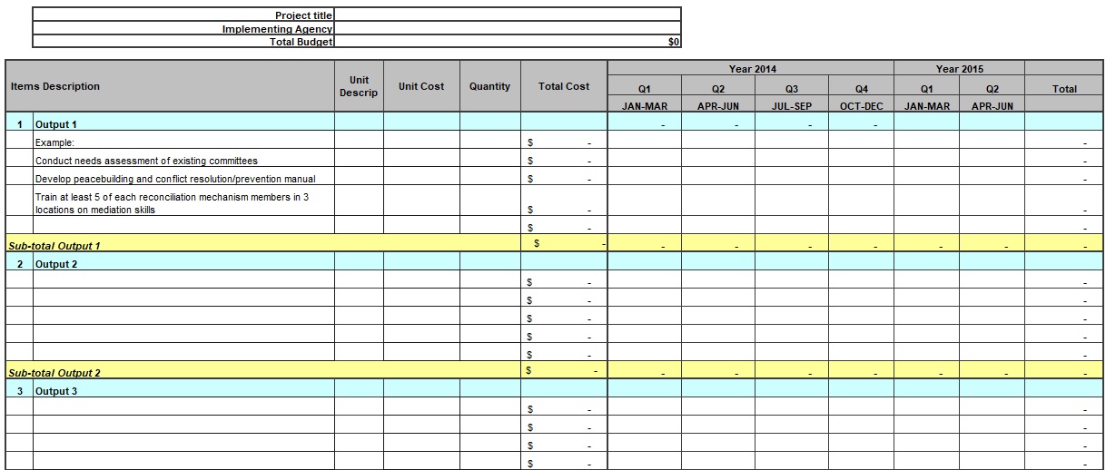 free project budget template 12