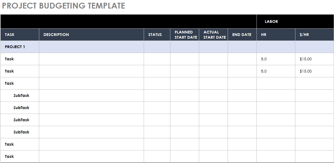 free project budget template 14