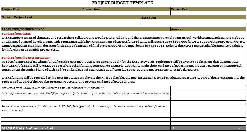 free project budget template 5