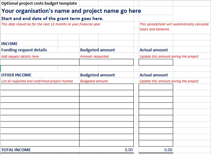 free project budget template 7