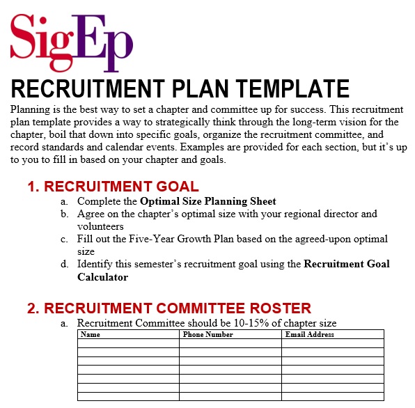 free recruitment plan template 2