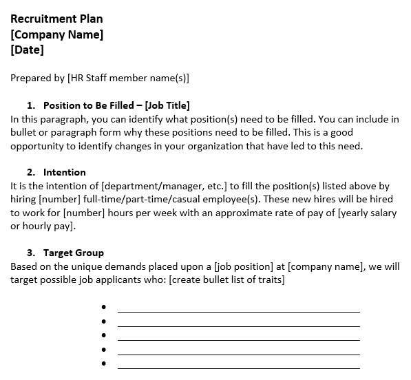 free recruitment plan template 3
