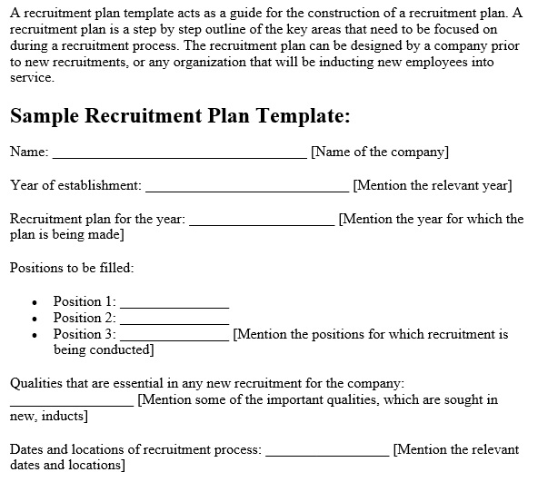 free recruitment plan template 4