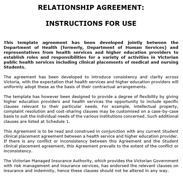 free relationship contract template