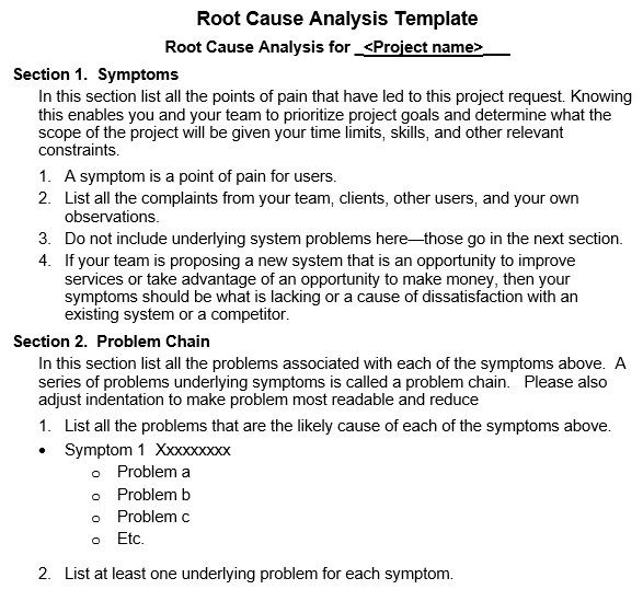 free root cause analysis template 2