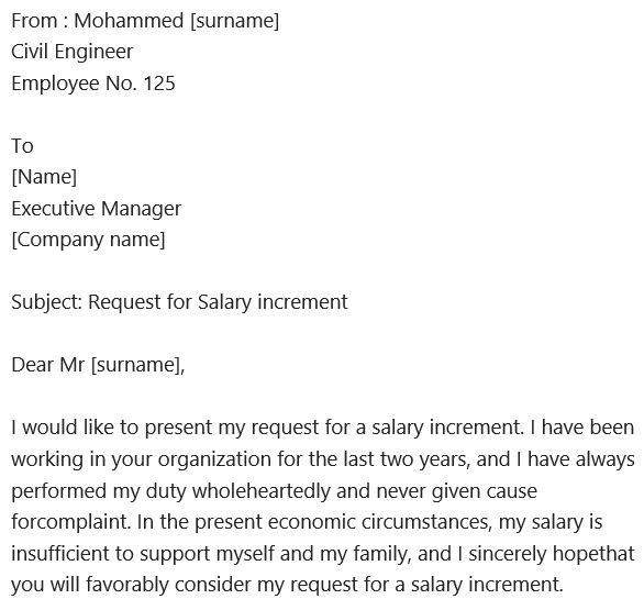 free salary increase letter