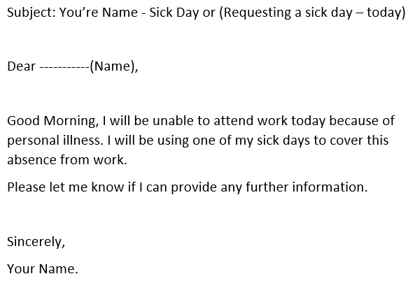 free sick leave email template 1
