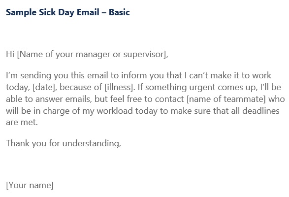 free sick leave email template