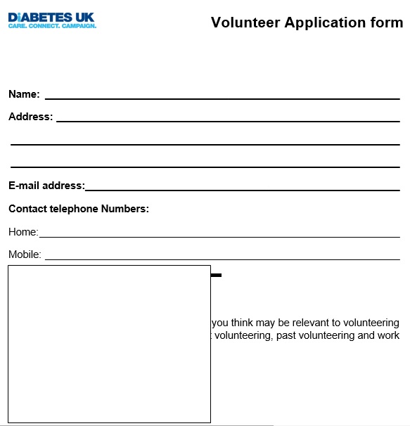 free volunteer application template 2