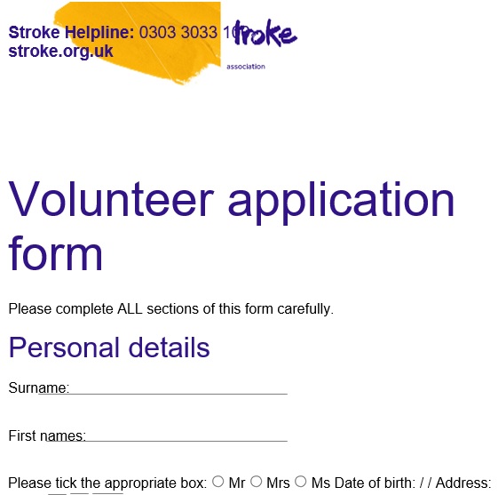 free volunteer application template 8