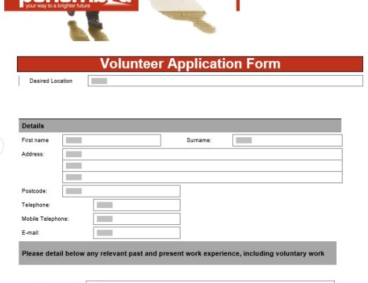 free volunteer application template 9