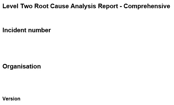 level two root cause analysis report template